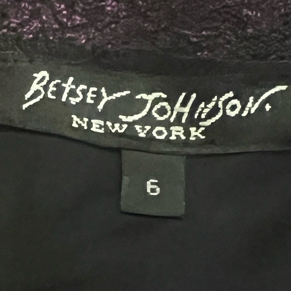 Betsey Johnson Y2k Rare 100% Silk Butterfly Print Black Midi Dress - Picture 9 of 11